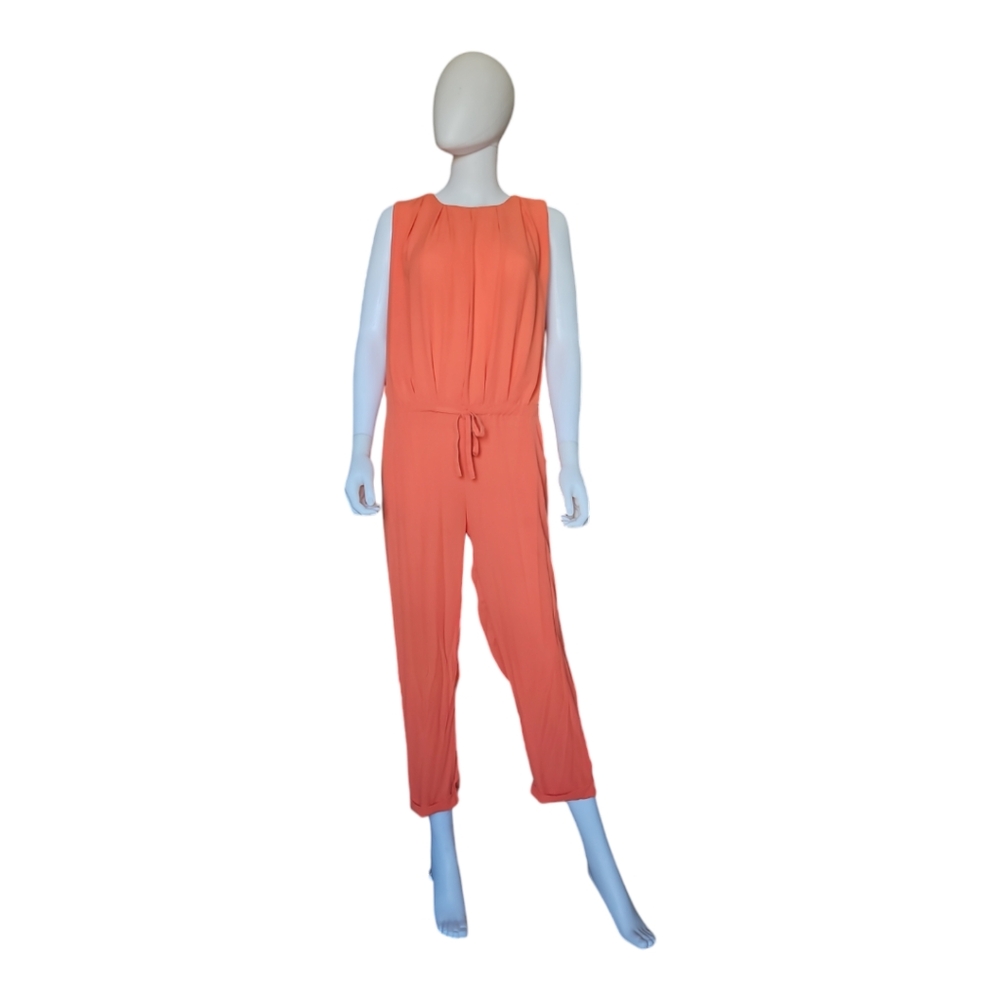 LANVIN | Orange Sleeveless Jumpsuit in Size Medium